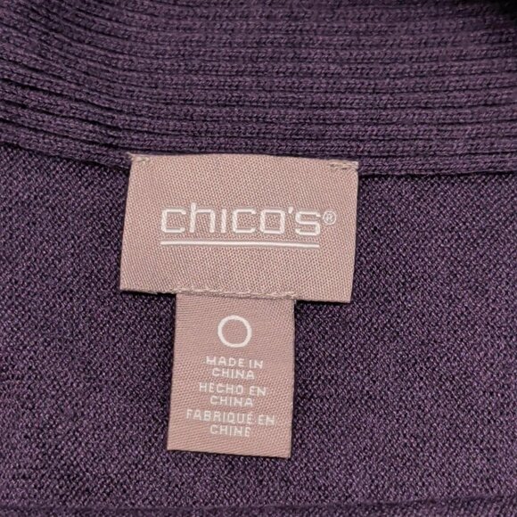 Chico's Cashmere Blend Sz 0 S Sweater Solid Rust Purple Women's Ribbed Pullover - Picture 6 of 10